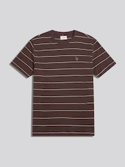 U.S. Polo Assn. Brown Flat Pile Terry Narrow Stripe T-Shirt - Image 5 of 6