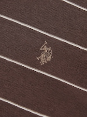 U.S. Polo Assn. Brown Flat Pile Terry Narrow Stripe T-Shirt - Image 6 of 6