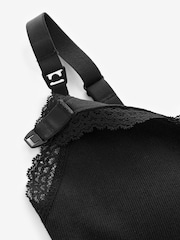 Black Maternity Nursing Lace Trim Vest Top - Image 8 of 10