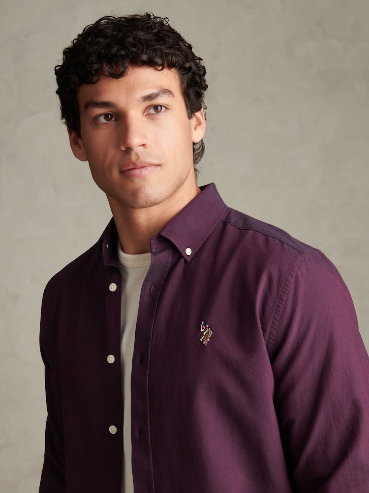 U.S. Polo Assn. Red Peached Oxford Shirt - Image 2 of 7 U.S. Polo Assn. Red Peached Oxford Shirt - Image 2 of 7