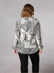 Live Unlimited Curve - Patchwork Paisley Print Swing Black Shirt - Image 3 of 6