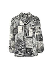 Live Unlimited Curve - Patchwork Paisley Print Swing Black Shirt - Image 6 of 6