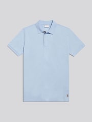 U.S. Polo Assn Blue Check Trim Mercerised Cotton Polo Shirt - Image 1 of 3