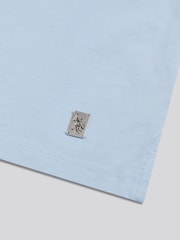 U.S. Polo Assn Blue Check Trim Mercerised Cotton Polo Shirt - Image 3 of 3