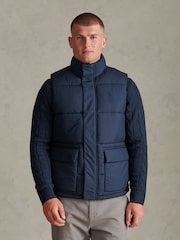 U.S. Polo Assn. Blue Heavyweight Puffer Gilet - Image 1 of 8