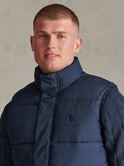 U.S. Polo Assn. Blue Heavyweight Puffer Gilet - Image 2 of 8