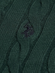 U.S. Polo Assn. Green Cable Knit Crew Neck Jumper - Image 2 of 2