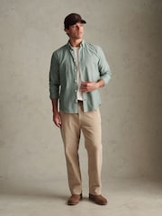 U.S. Polo Assn. Green Peached Oxford Shirt - Image 3 of 8