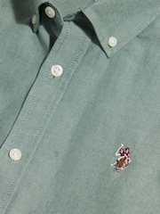 U.S. Polo Assn. Green Peached Oxford Shirt - Image 7 of 8