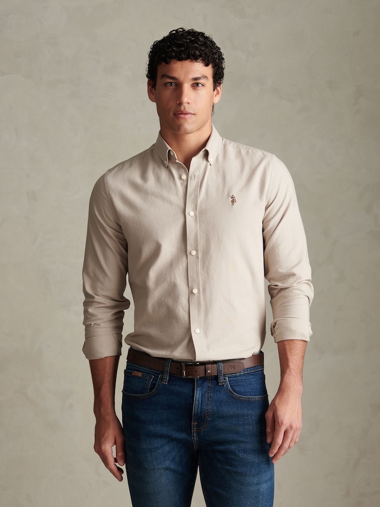 U.S. Polo Assn. Cream Peached Oxford Shirt - Image 1 of 7 U.S. Polo Assn. Cream Peached Oxford Shirt - Image 1 of 7