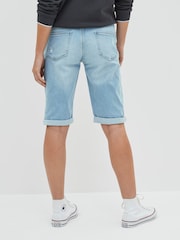 Bleach Blue Ripped Knee Shorts - Image 2 of 4