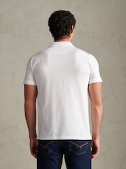 U.S. Polo Assn White Check Trim Mercerised Cotton Polo Shirt - Image 2 of 4