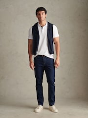 U.S. Polo Assn White Check Trim Mercerised Cotton Polo Shirt - Image 3 of 4