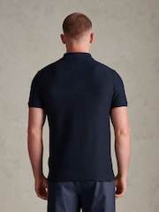 U.S. Polo Assn. Blue Herringbone Texture Polo Shirt - Image 4 of 6