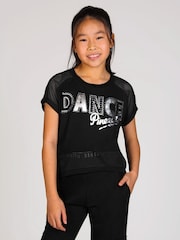 Pineapple Black Dance Girls Crop T-Shirt - Image 1 of 5