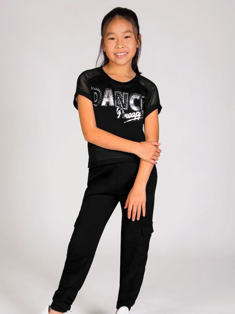 Pineapple Black Dance Girls Crop T-Shirt - Image 2 of 5