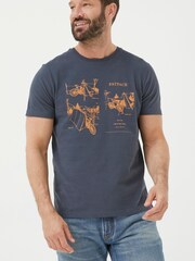 FatFace Black Bike In Tents T-Shirt - Image 1 of 4