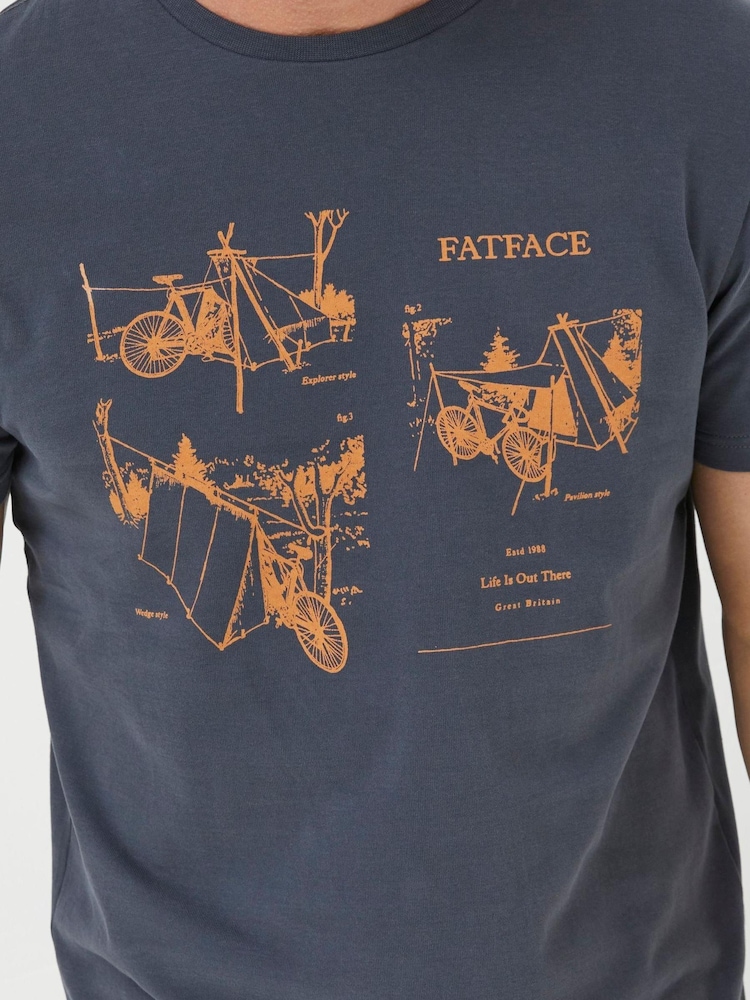 FatFace Black Bike In Tents T-Shirt - Image 4 of 4 FatFace Black Bike In Tents T-Shirt - Image 4 of 4