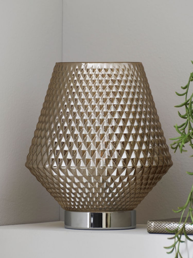 Champagne Gold Battery Operated Medium Tapered Ambient Lamp - Image 2 of 7