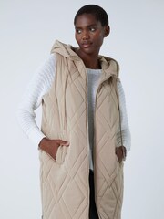 Roman Natural Diamond Quilted Hooded Gilet - Image 2 of 5