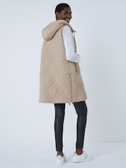 Roman Natural Diamond Quilted Hooded Gilet - Image 3 of 5