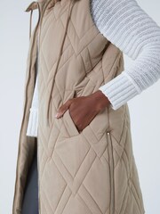 Roman Natural Diamond Quilted Hooded Gilet - Image 5 of 5