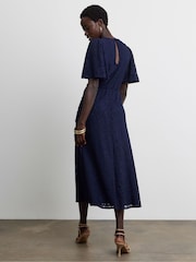Joanna Hope Blue Stretch Lace Midi Dress - Image 2 of 4
