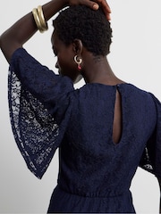 Joanna Hope Blue Stretch Lace Midi Dress - Image 3 of 4
