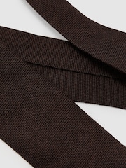 Reiss Chocolate Brown Romolo Wool Woven Unlined Tie - Image 3 of 5