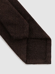 Reiss Chocolate Brown Romolo Wool Woven Unlined Tie - Image 4 of 5