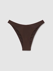 Reiss Chocolate Brown Indy Fixed-Side Brazilian Bikini Bottoms - Image 2 of 6