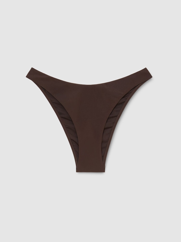 Reiss Chocolate Brown Indy Fixed-Side Brazilian Bikini Bottoms - Image 2 of 6