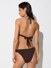 Reiss Chocolate Brown Indy Fixed-Side Brazilian Bikini Bottoms - Image 5 of 6
