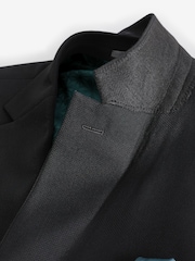 Black Slim Fit Textured Suit Jacket - Image 10 of 10