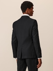 Black Slim Fit Textured Suit Jacket - Image 3 of 10