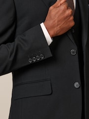 Black Slim Fit Textured Suit Jacket - Image 5 of 10