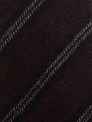 Reiss Burgundy Tessere Wool Double-Stripe Unlined Tie - Image 5 of 5