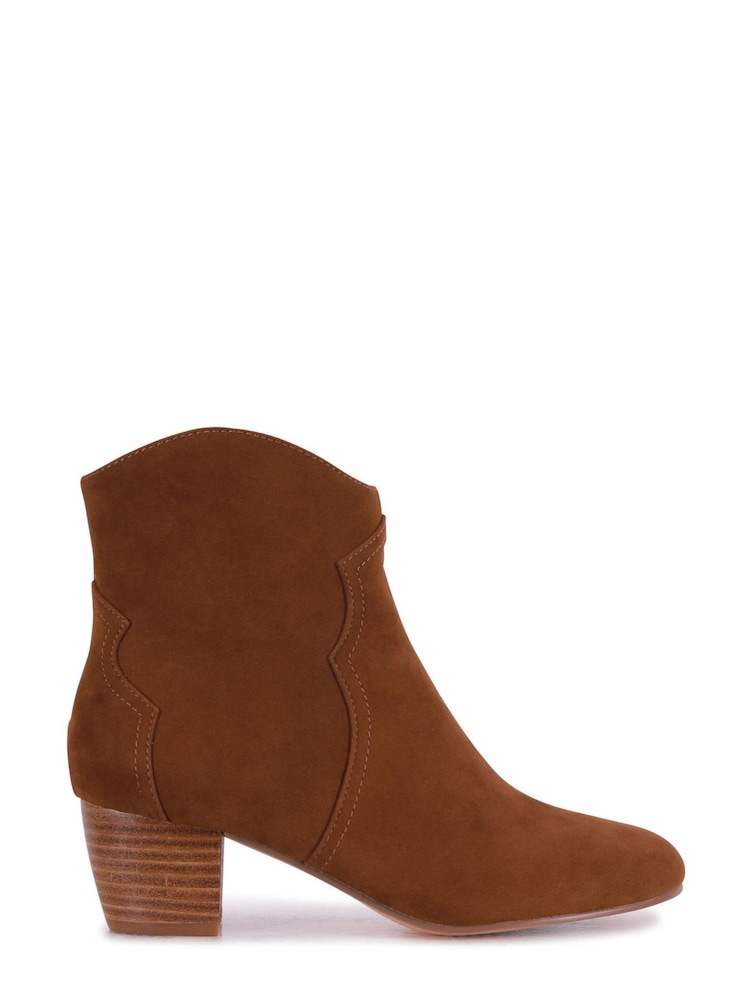 Linzi Natural Josie Western Style Ankle Boots With Pointed Toe - Image 2 of 4