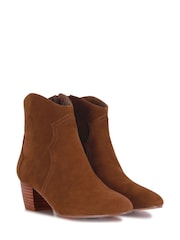 Linzi Natural Josie Western Style Ankle Boots With Pointed Toe - Image 3 of 4