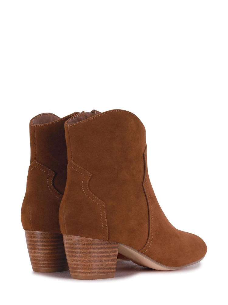 Linzi Natural Josie Western Style Ankle Boots With Pointed Toe - Image 4 of 4 Linzi Natural Josie Western Style Ankle Boots With Pointed Toe - Image 4 of 4