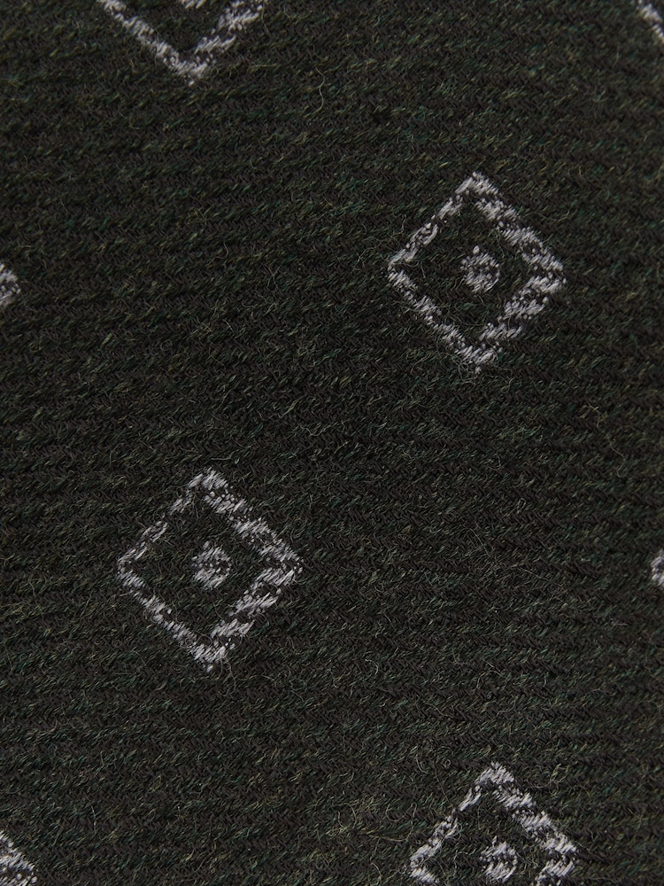 Reiss Forest Green Fazio Wool-Silk Diamond-Medallion Unlined Tie - Image 5 of 5 Reiss Forest Green Fazio Wool-Silk Diamond-Medallion Unlined Tie - Image 5 of 5