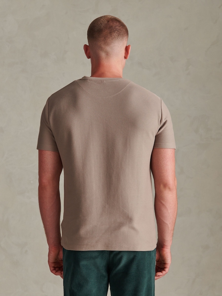 Natur - U.S. Polo Assn Herringbone Jersey T-Shirt - Bild 2 von 4
