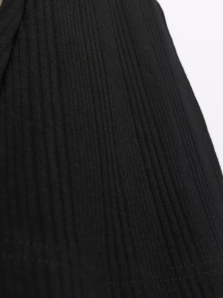River Island Black Girls Ribbed Kickflare Leggings - Image 3 of 3