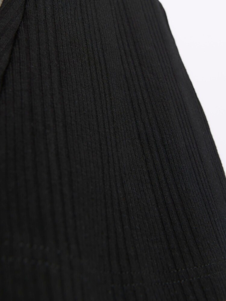 River Island Black Girls Ribbed Kickflare Leggings - Image 3 of 3 River Island Black Girls Ribbed Kickflare Leggings - Image 3 of 3