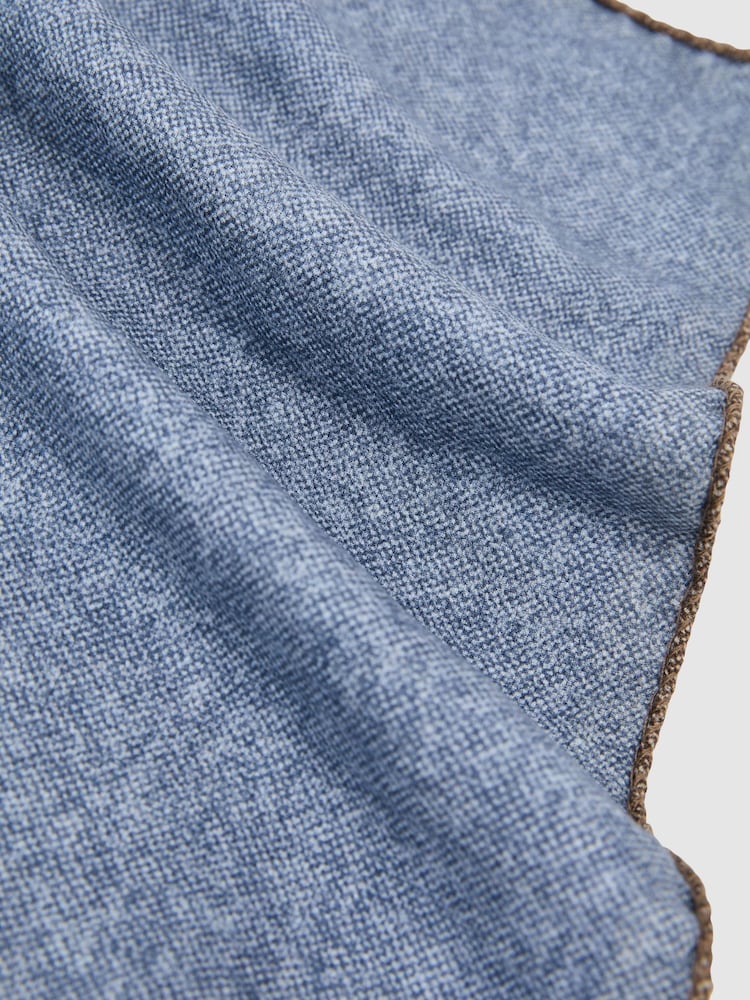 Reiss Mid Blue Sani Silk Floral Medallion-Print Pocket Square - Image 4 of 4