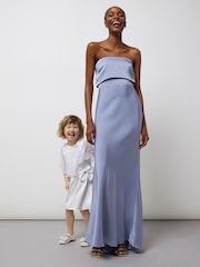 River Island Blue Bandeau Bridesmaid Dress - Image 3 of 4