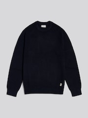 U.S. Polo Assn Blue Textured Raglan Crew Neck Jumper - Image 6 of 7