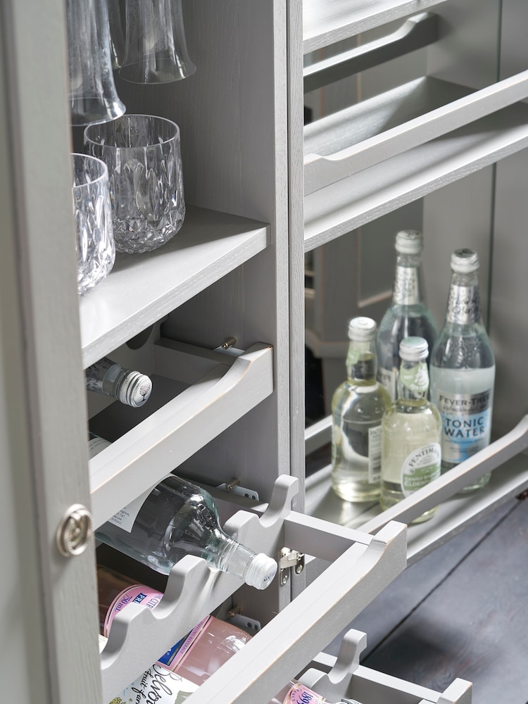 Laura Ashley Pale Charcoal Henshaw Drinks Cabinet - Image 2 of 5