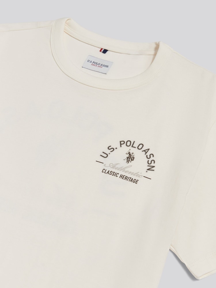 U.S. Polo Assn. Cream Classic Heritage Front & Back Graphic T-Shirt - Image 8 of 8 U.S. Polo Assn. Cream Classic Heritage Front & Back Graphic T-Shirt - Image 8 of 8