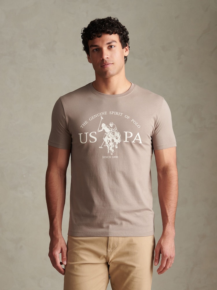 U.S. Polo Assn. Natural USPA Print Graphic T-Shirt - Image 1 of 6 U.S. Polo Assn. Natural USPA Print Graphic T-Shirt - Image 1 of 6